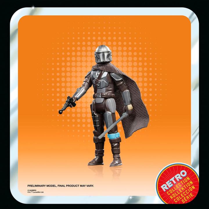 Actual product image Hasbro Star Wars: The Book of Boba Fett Retro Collection Action Figure The Mandalorian 10 cm
