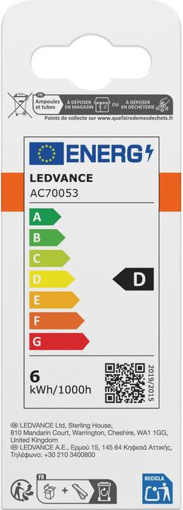 Etichetta energetica Osram Star Classic B (E14, 6 W, 806 lm, 1 x, E)
