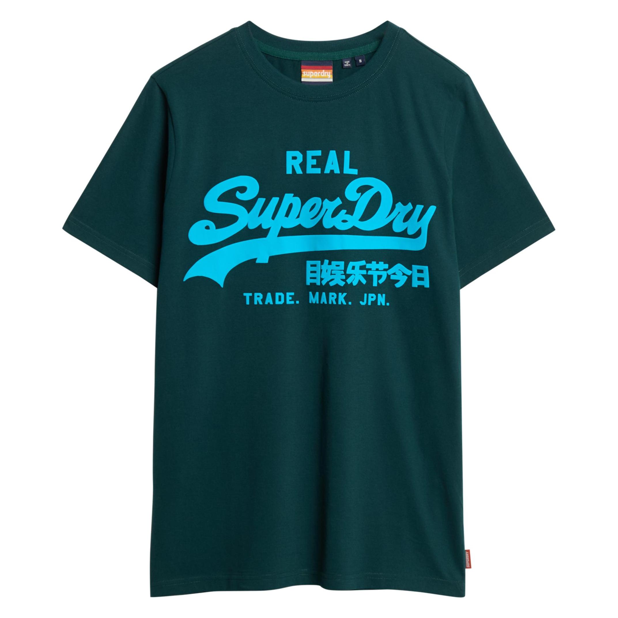 Superdry, Herren, Shirts, Neon Vintage T-Shirt Mit Logoprint, Grün, (M)