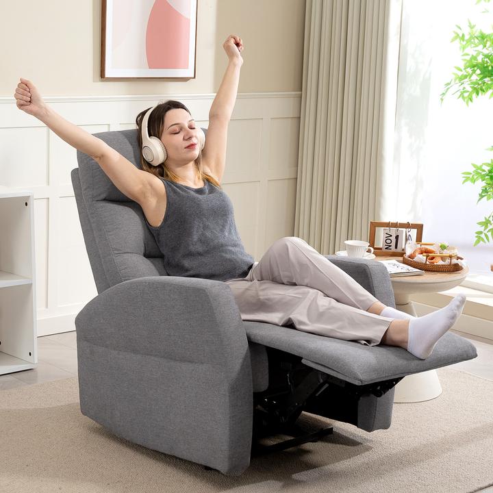 Image du produit Homcom Relaxsessel mit Liegefunktion Polyester Dunkelgrau