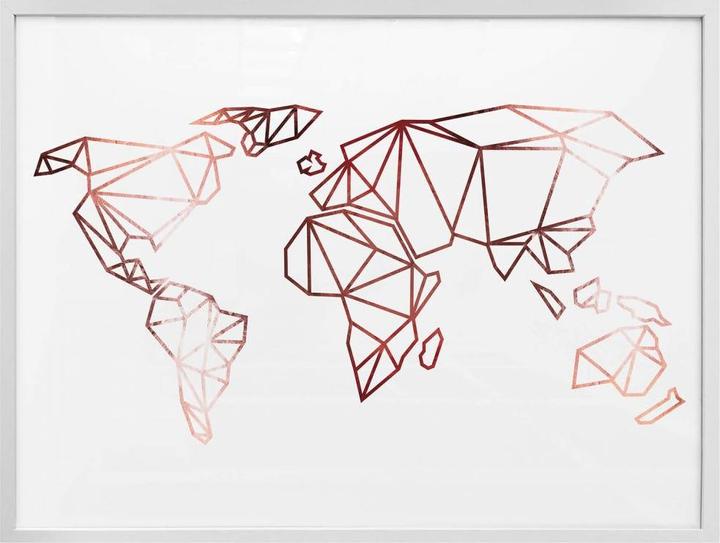 Produktbild Trenddeko Origami Weltkarte - Roségold-Optik (100 x 80 cm)