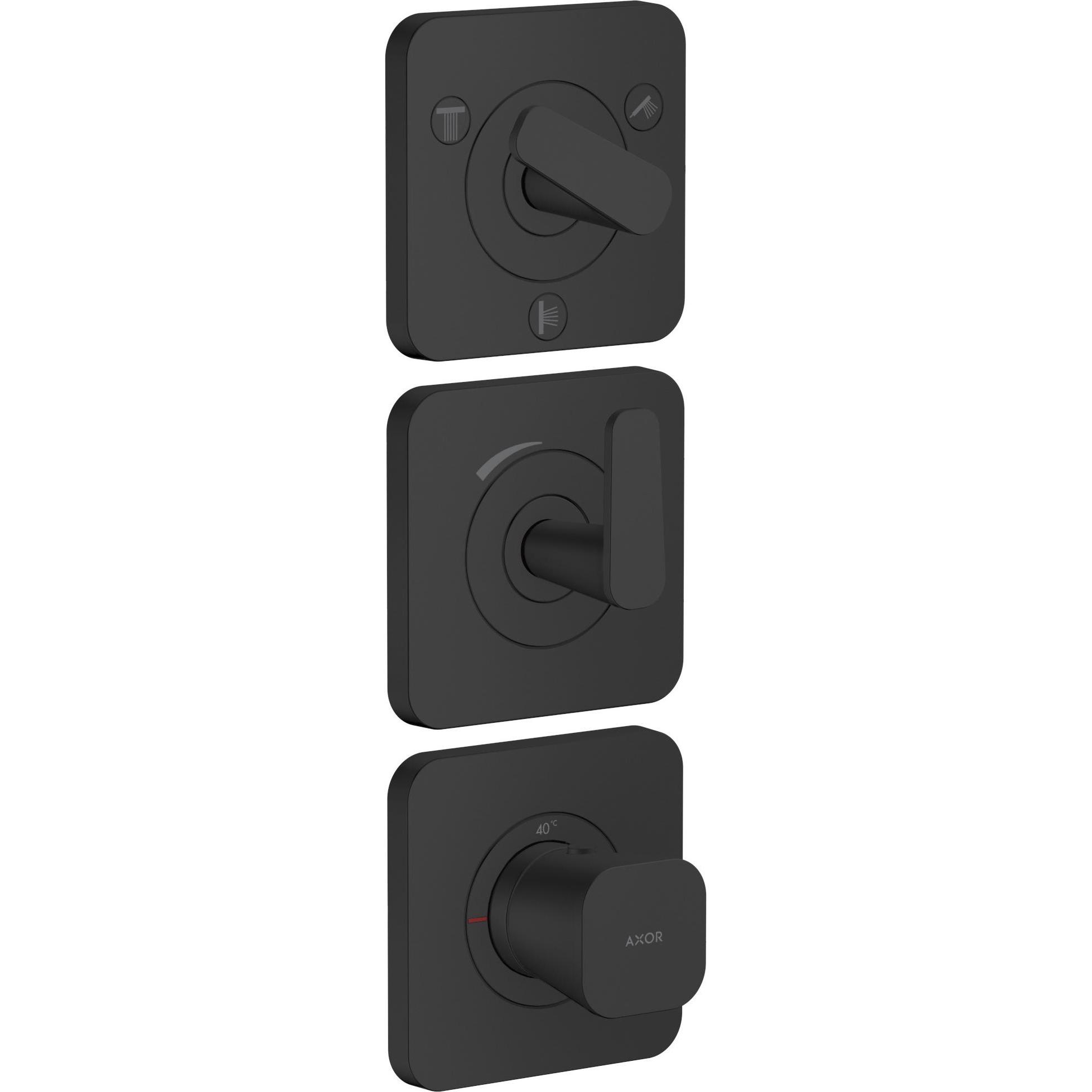 Axor, Rubinetteria per bagno, Citterio C Module thermostatique 380/120 encastré avec rosaces pour 3 consommateurs, 49710670