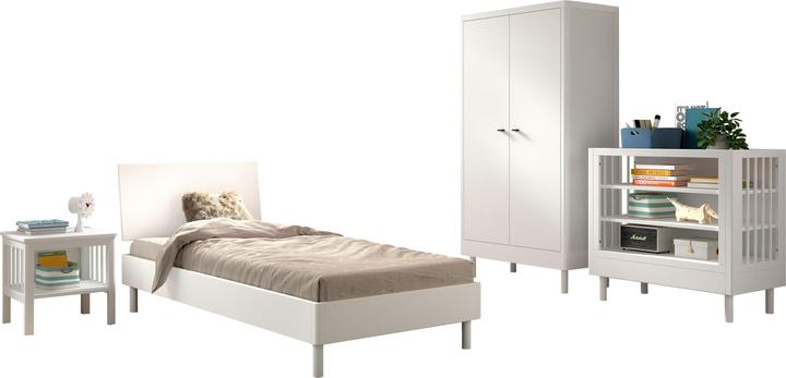 Vipack Kinderzimmer Forrest Buche 4-teilig Set B (Wickelkommode, Babybett, Kinderkleiderschrank)