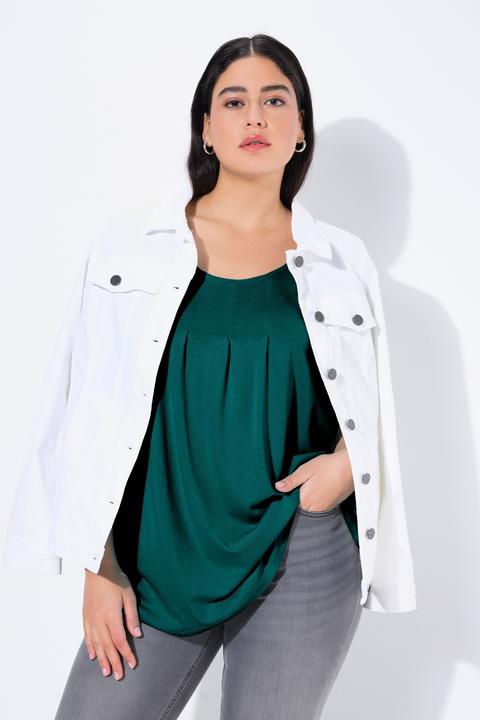 Actual product image Ulla Popken Essential Front Pleat Tee (58, 60)