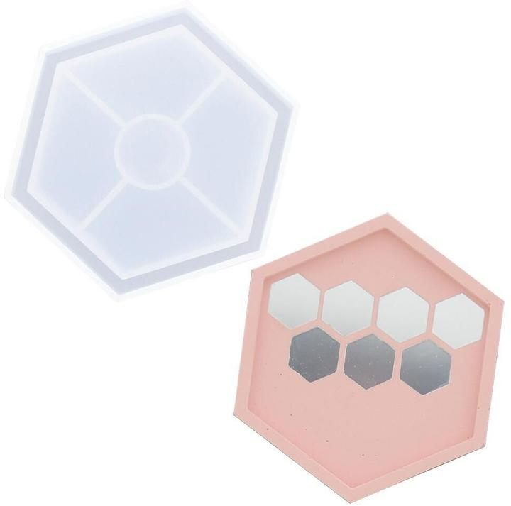 Jesmonite Giessform Untersetzer Hexagon, 11.5 cm x 10 cm
