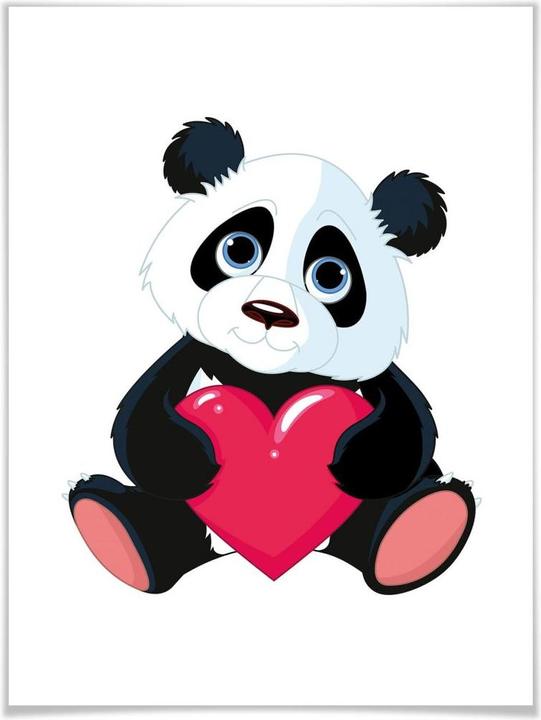 Image du produit Trenddeko Panda avec coeur (100 x 120 cm)