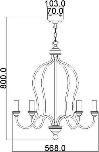 Produktbild Elstead Lighting Hartsville Kronleuchter E14 5-fach Chalk Washed, Beachwood (56.80 cm)