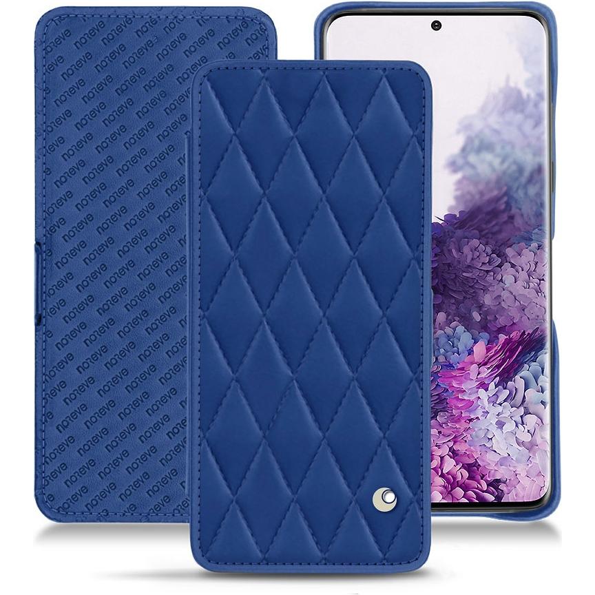 Noreve Lederschutzhülle horizontal (Samsung Galaxy S20), Smartphone Hülle, Blau