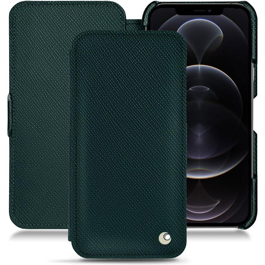 Noreve Lederschutzhülle horizontal (Apple iPhone 12 Pro Max), Smartphone Hülle, Grün