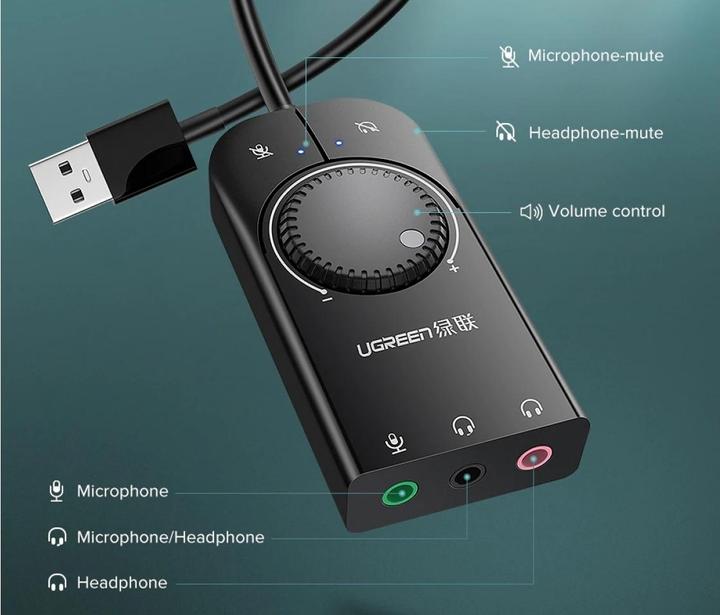 Image du produit Ugreen Carte son externe USB avec réglage du volume