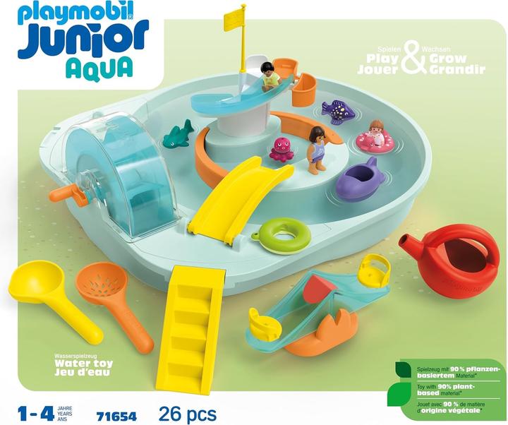 Productafbeelding Playmobil Aqua Wasserbahn mit Wasserspielplatz (71654, Playmobil Junior)