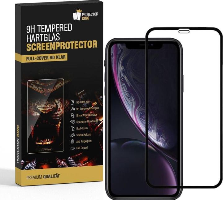 Produktbild Protectorking 1x echtes Tempered 9H Panzerhartglas 3D KLAR (1 Stück, Apple iPhone XR)