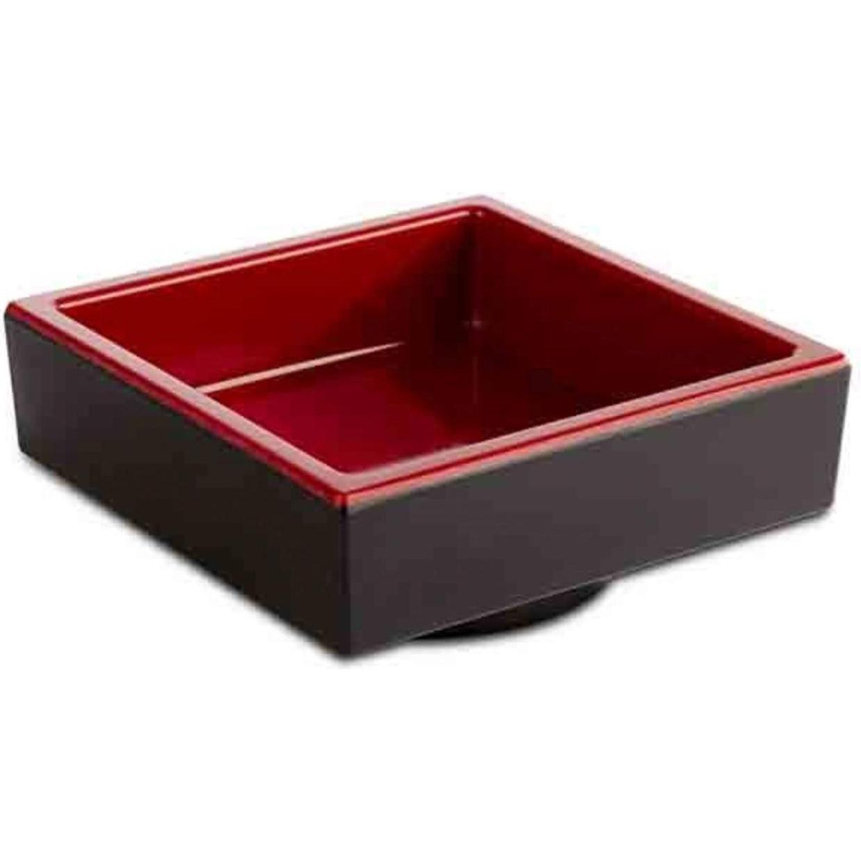 APS Asia Plus Bento Box 7.5x7.5cm H3cm schwarz/rot, Lunchbox, Schwarz