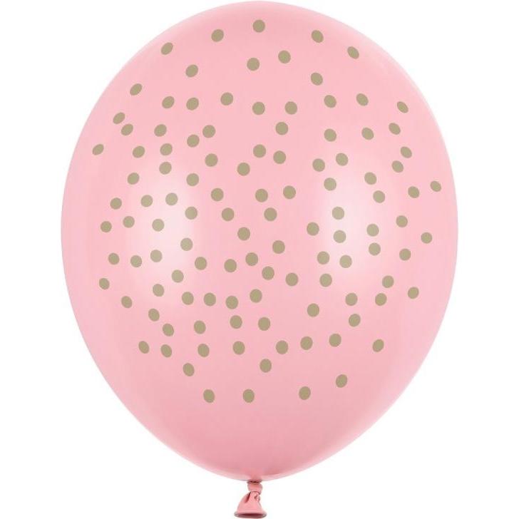 Partydeco Luftballons mit Punkten - Rosa 30cm (6St.)