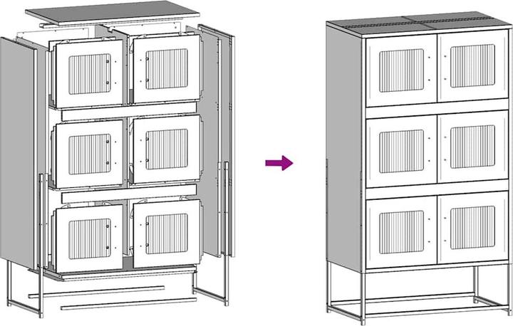 Produktbild vidaXL Highboard (68 x 39 x 123 cm)