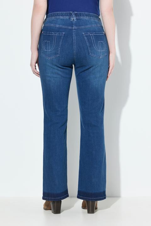 Immagine prodotto Ulla Popken Jeans modello Sarah con taglio boot cut, orli sfrangiati e denim elasticizzato (42)