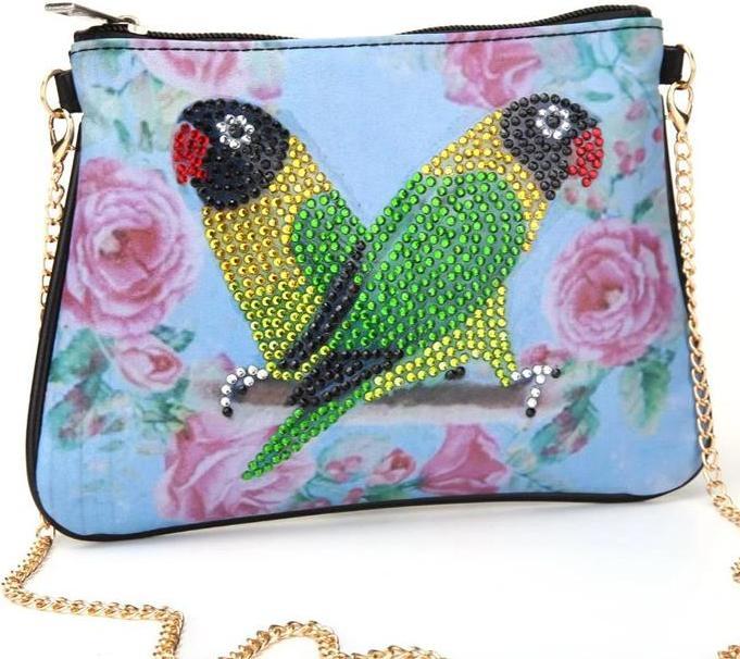 Actual product image Shenzhen Diamond Painting Schultertasche Papageien 20 x 14 cm