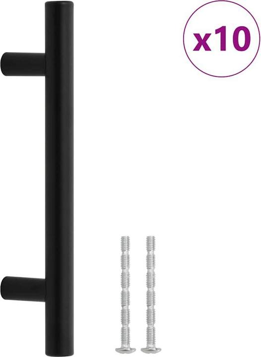 Produktbild vidaXL Möbelgriffe 10 Stk. Schwarz 96 mm Edelstahl,Farbe
