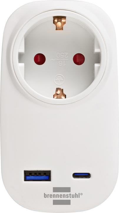 Actual product image Brennenstuhl Steckdosenadapter + USB Charger PD (3680 W)