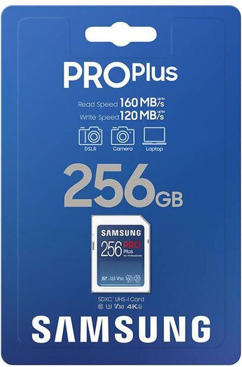 Productafbeelding Samsung SD PRO Plus MB-SD256SB/WW 256 GB + verzendkosten (256 GB, SD, U3, UHS-I)