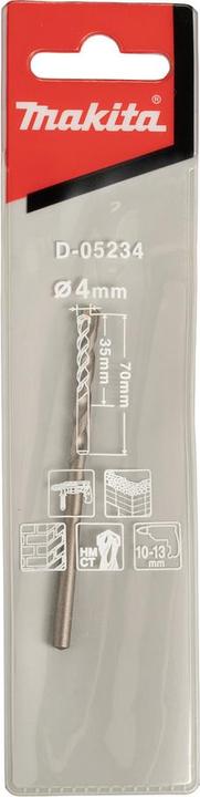 Image du produit Makita Foret hélicoïdal en pierre de carbure (4 mm)