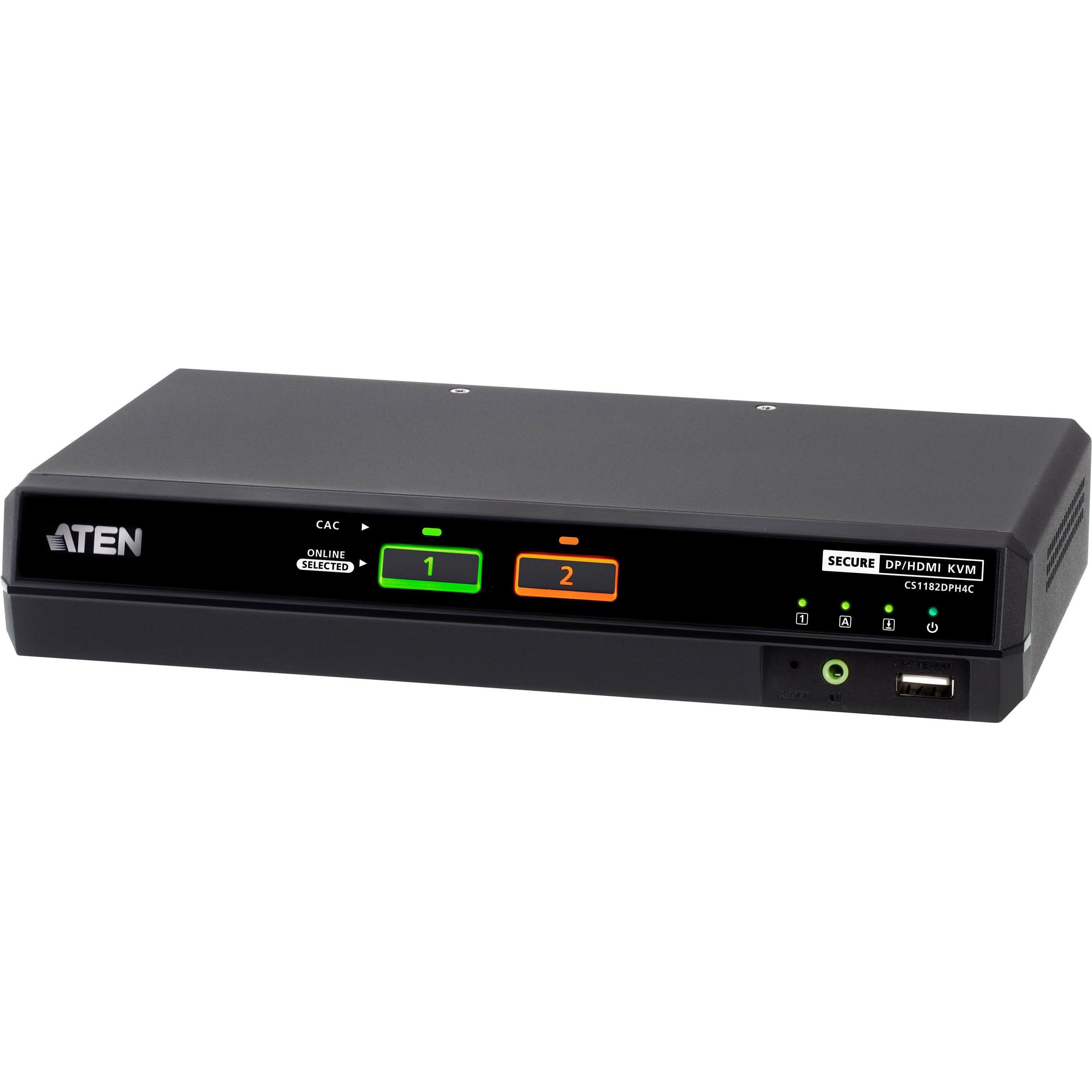Aten 2-Port USB 5K, Switch KVM, Nero