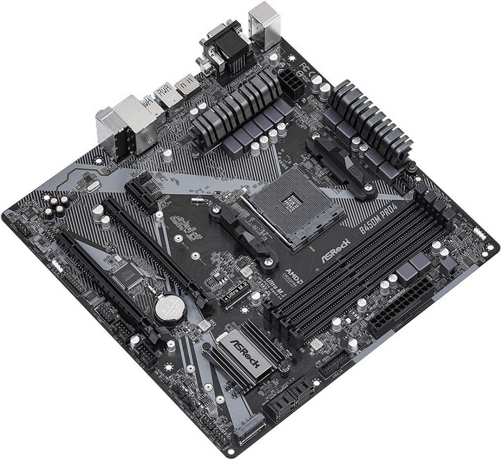 Actual product image AsRock Mainboard B450M Pro4 2.0 (AM4, AMD B450, mATX)
