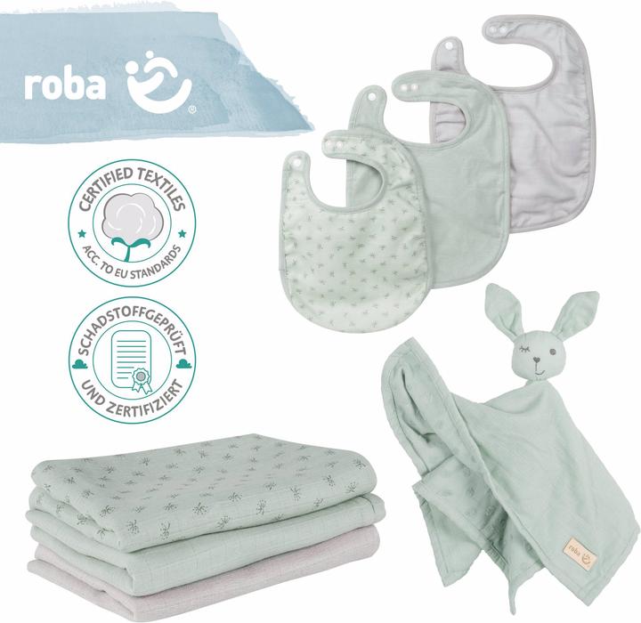 Actual product image Roba Gift set Baby Essentials Lil Planet frosty green