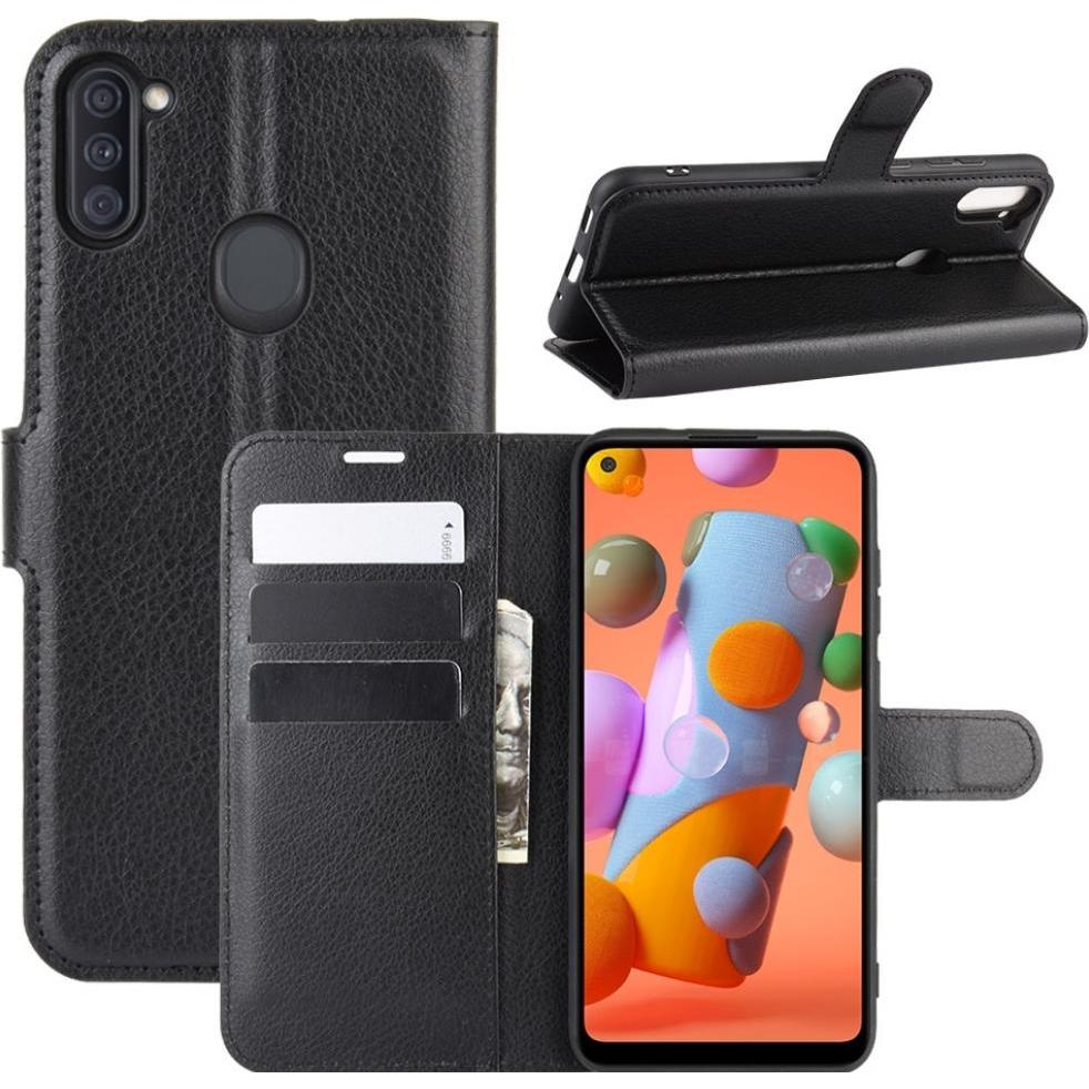 Screenguard Samsung Galaxy M11 Leather Guard Lederhülle (Samsung Galaxy M11), Smartphone Hülle, Schwarz