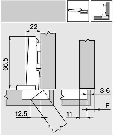 Produktbild Blum Scharnier CLIP top für Hochfaltklappe AVENTOS HF / SERVO-DRI