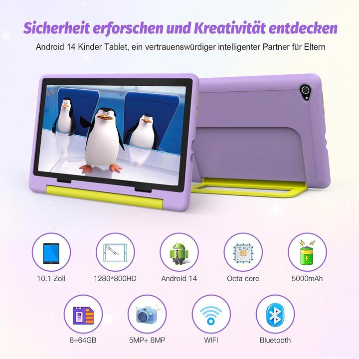 Actual product image Freeski Kinder-Tablet mit Kindersicherung (WLAN only, 10.10", Lilac)