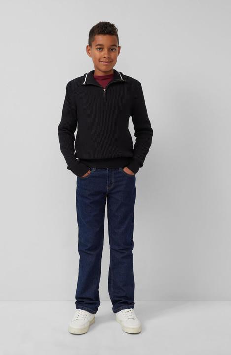 Immagine prodotto s.Oliver Strickpullover Strickpullover mit Troyer-Kragen und Schulterpaneelen aus Webstoff (146, 152)