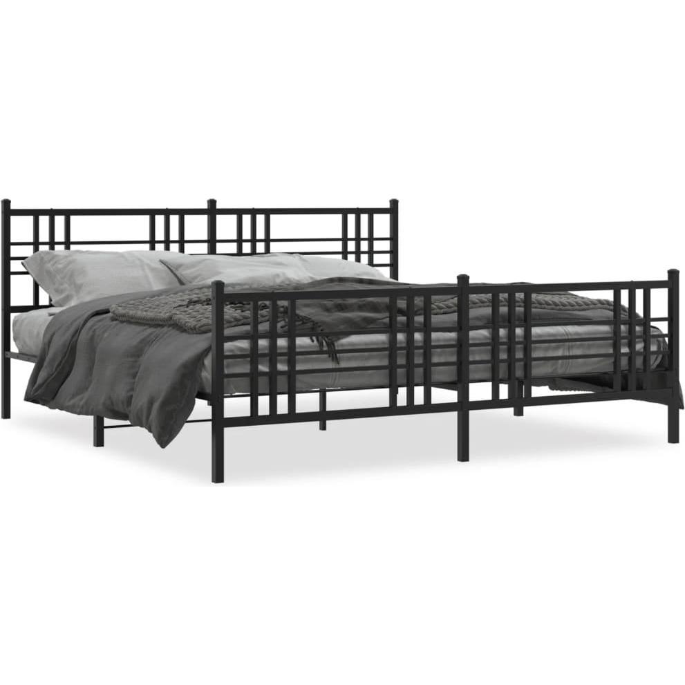 VidaXL, Bett, Bettgestell mit Kopf- und Fussteil (200 x 200 cm)