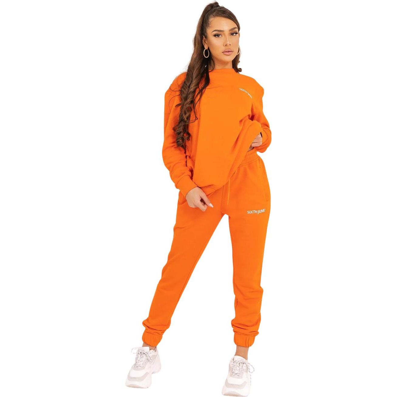 Sixth June, Hosen, Jogging mit gesticktem weichem Logo, Orange, (XL)