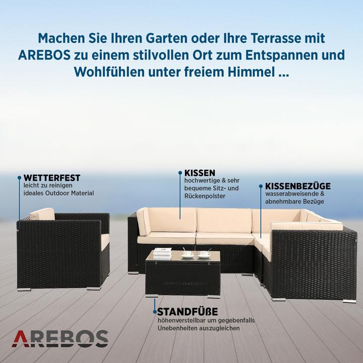 Produktbild Arebos Polyrattan - Sitzgruppe