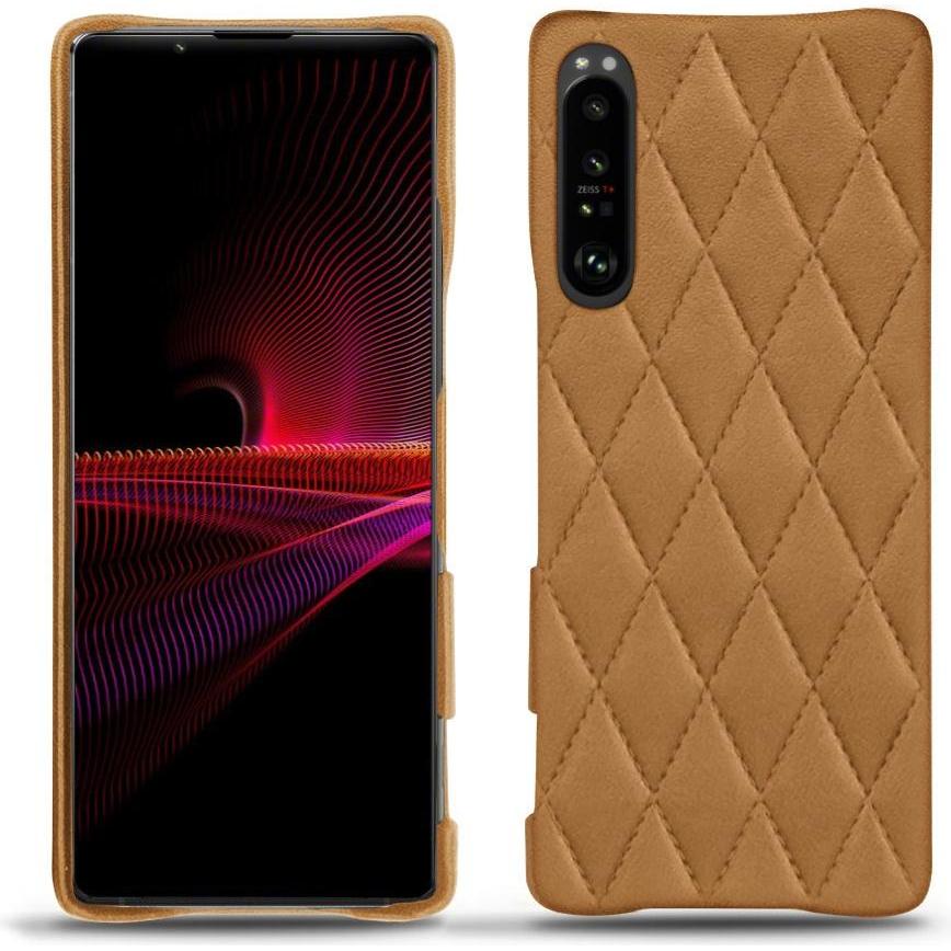 Noreve Lederschutzhülle (Sony Xperia 1 III), Smartphone Hülle, Braun