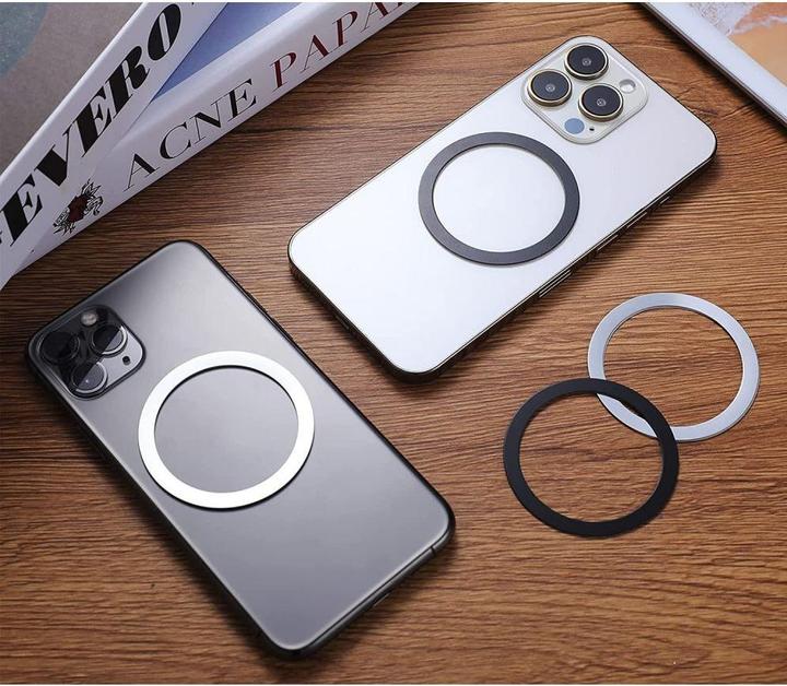 Produktbild Tech-Protect MagMat MagSafe magnetic ring universal - black / silver (2 pcs.)