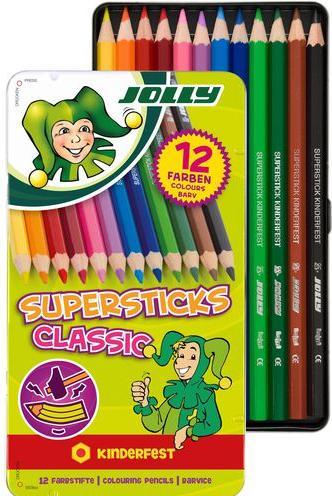 Actual product image Jolly Crayons Supersticks Childproof Break-resistant & non-toxic coloured pencils Made in Austria 12 (12x)