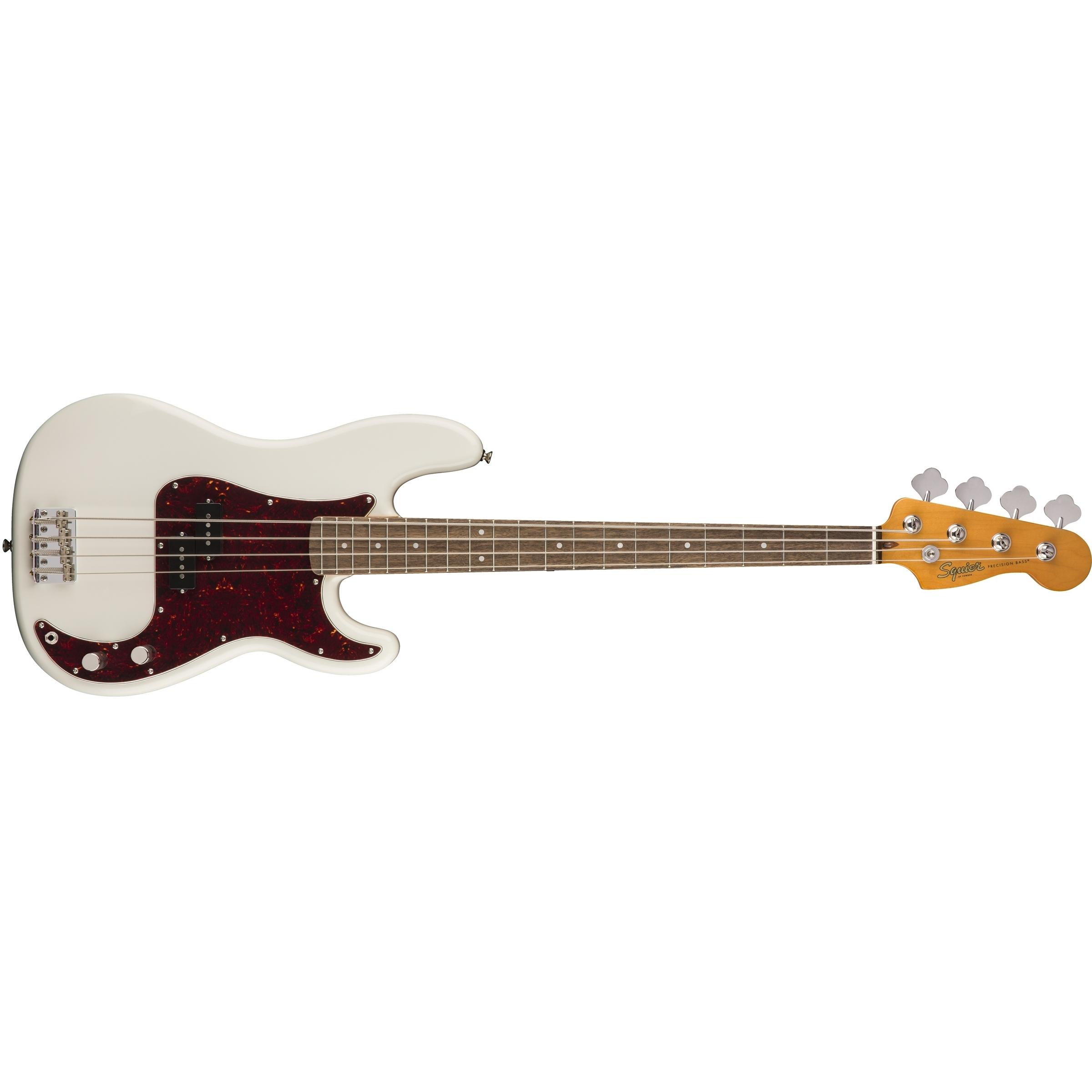 Squier Basso di precisione Classic Vibe anni '60 (Basso elettrico, Corpo in legno di tiglio), Chitarra, Bianco