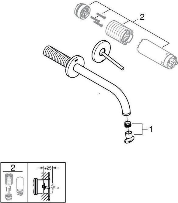 Actual product image Grohe Atrio 2-hole basin mixer
