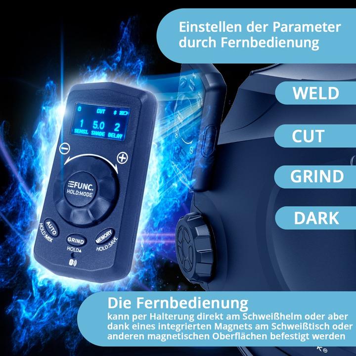 Produktbild Stahlwerk Schweisshelm MASTER 3-in-1 mit Fernbedienung, klappbarem Visier