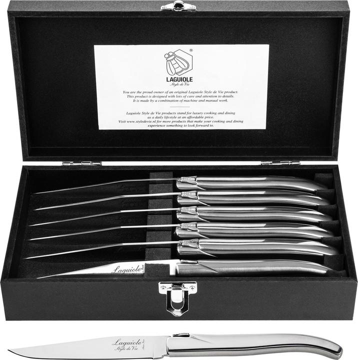 Laguiole Luxury Line Steakmesser (6 pièce(s), Couteau)