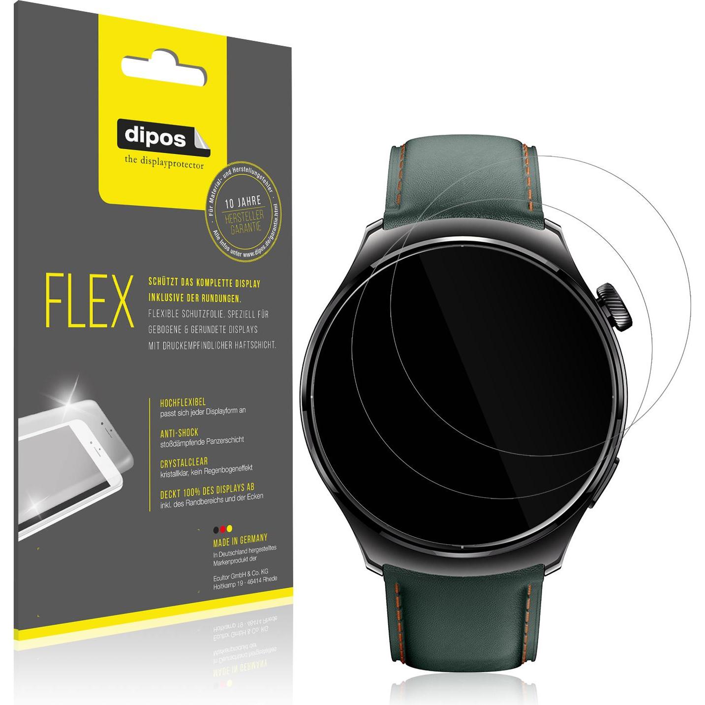Dipos 3D Full Cover Schutzfolie, Smartwatch Schutzfolie, Transparent