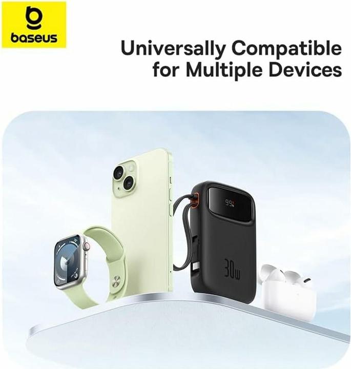 Produktbild Baseus Powerbank QPow 2 10000mAh 30W 2xUSB-C (black) (10000 mAh, 30 W, 37 Wh)