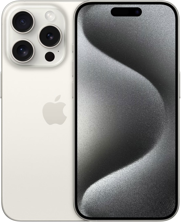 Apple iPhone 15 Pro (128 GB, White titanium, 6.10", SIM + eSIM, 48 Mpx, 5G)