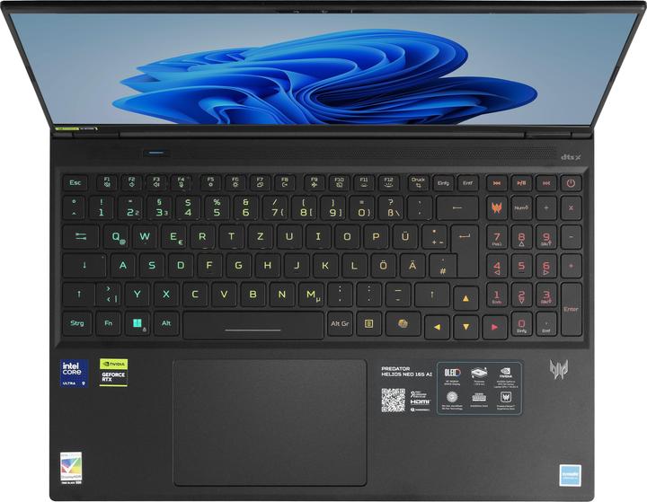 Actual product image Acer NH.QX7EV.004 Predator Neo 165 (16", 1000 GB, 16 GB, DE, Intel Core Ultra 9 275HX)