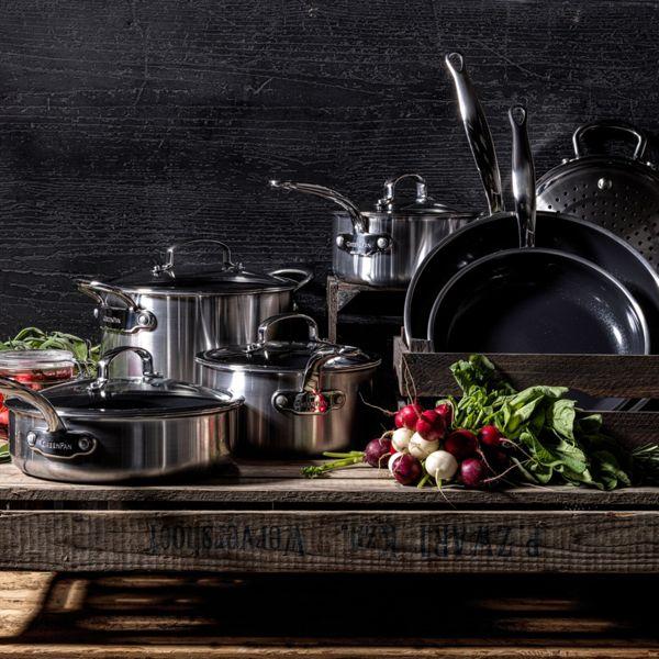 Actual product image Greenpan Premire koekenpan met keramische antikleeflaag 20cm (Frying pan, Stainless steel, 20 x 40.30 cm)