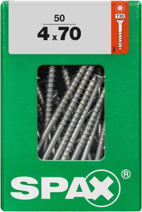 Produktbild Spax DIY Universal Senkkopf T-STAR plus TGW WIROX A9J 4x70 L 50 St. (50 Schrauben pro Stück)