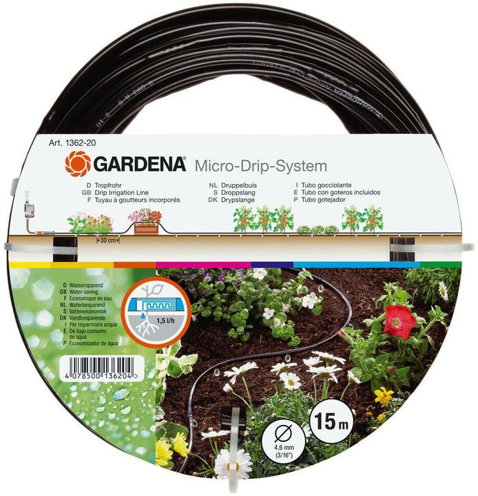 Gardena Micro-Drip-System tubo gocciolante fuori terra (Tubo di gocciolamento + tubo di gocciolamento)