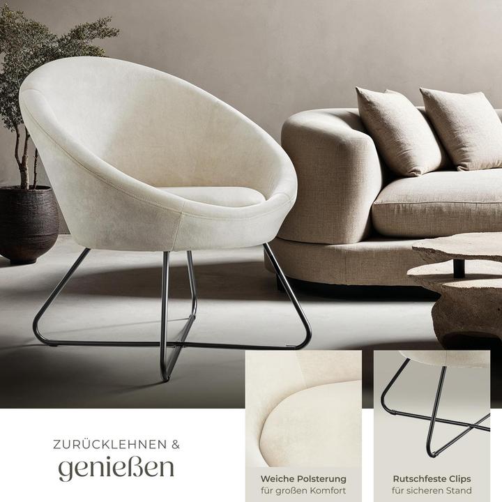 Immagine prodotto tectake poltrona cocktail Centera, imbottita, rotonda